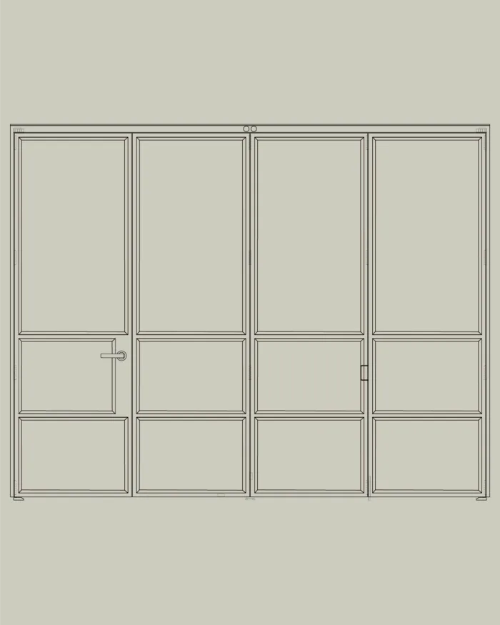 Bi-fold steel doors.