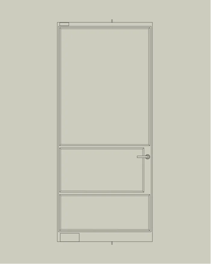 Pivot steel doors.