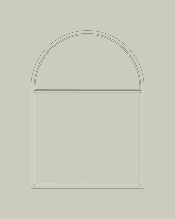 Arched steel windows.